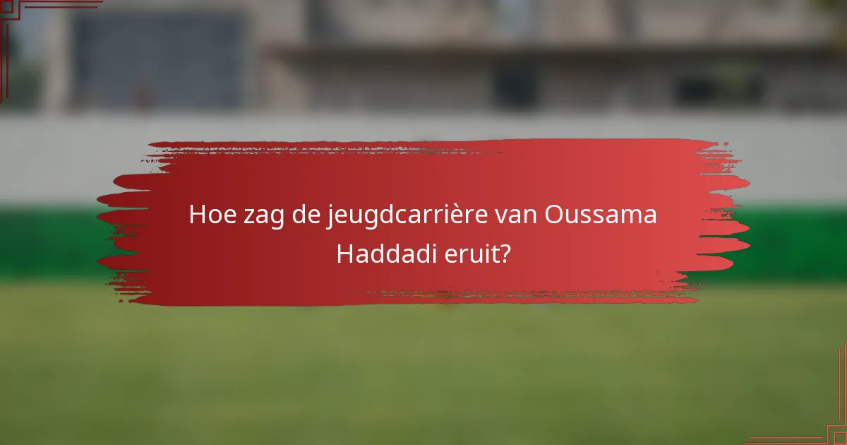 Hoe zag de jeugdcarrière van Oussama Haddadi eruit?