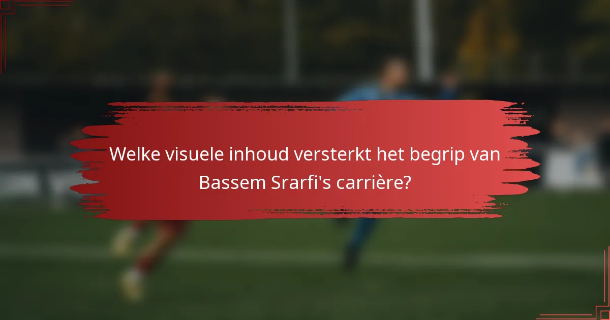 Welke visuele inhoud versterkt het begrip van Bassem Srarfi's carrière?